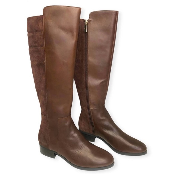 H by Halston Shoes - H By Halston Michelle Riding Boot A269725 Size 7.5 Brown Leather Suede